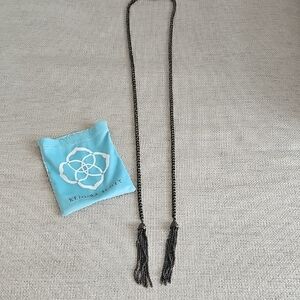 Kendra Scott Gunmetal Tassel Necklace